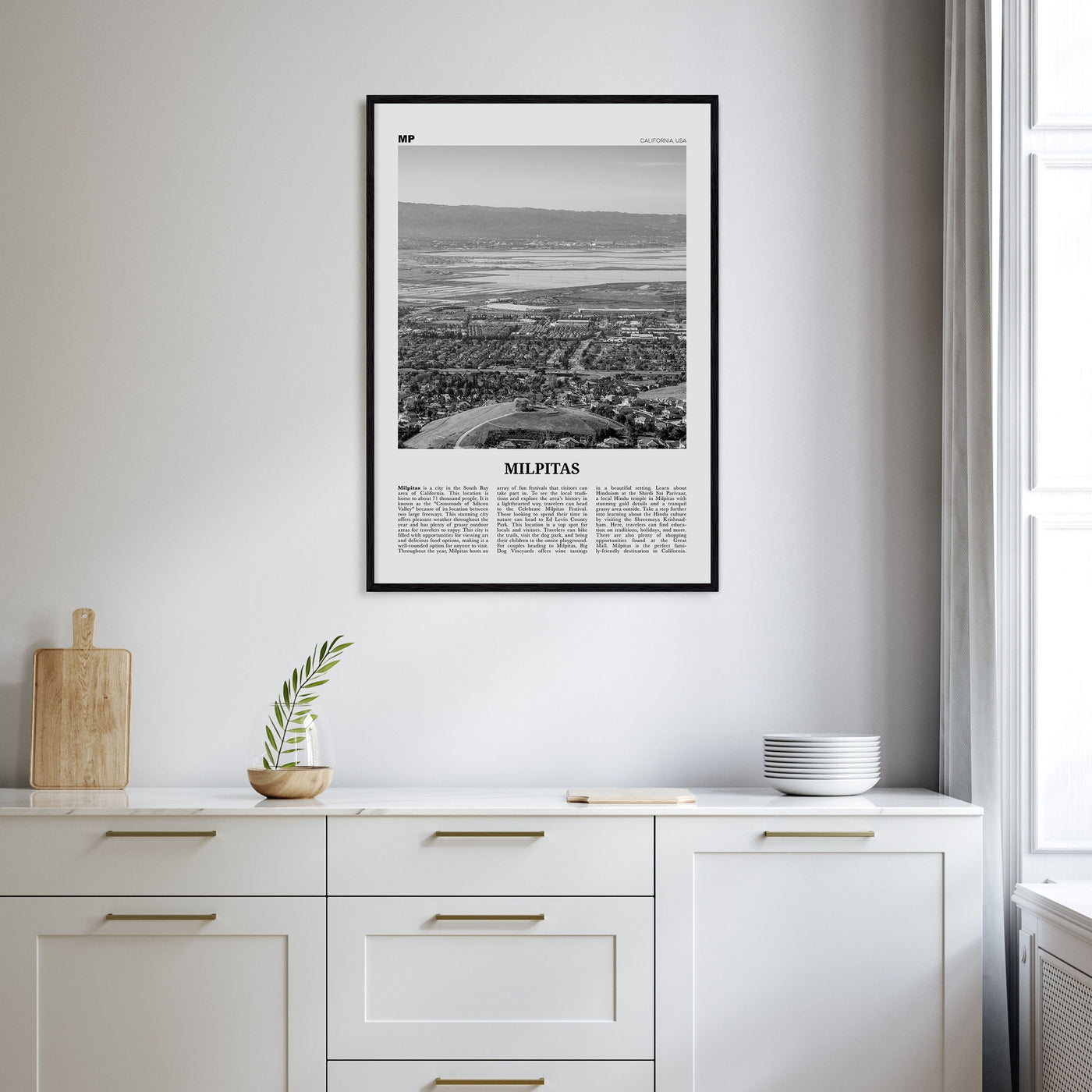 Milpitas Travel B&W Poster
