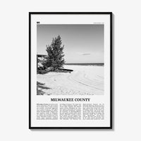 Milwaukee County Print Black and White, Milwaukee County Wall Art, Milwaukee Poster, Milwaukee Photo, Milwaukee Wall Décor, Milwaukee Map