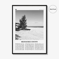 Milwaukee County Print Black and White, Milwaukee County Wall Art, Milwaukee Poster, Milwaukee Photo, Milwaukee Wall Décor, Milwaukee Map
