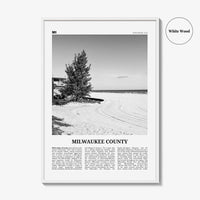 Milwaukee County Print Black and White, Milwaukee County Wall Art, Milwaukee Poster, Milwaukee Photo, Milwaukee Wall Décor, Milwaukee Map