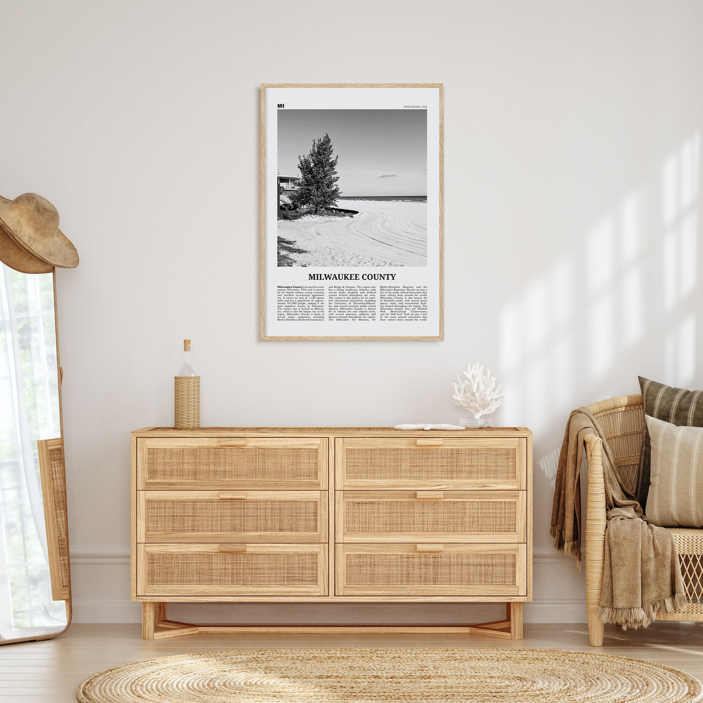 Milwaukee County Travel B&W Poster