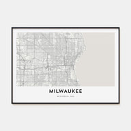 Milwaukee Map Landscape Poster