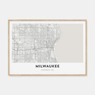 Milwaukee Map Landscape Poster