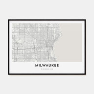 Milwaukee Map Landscape Poster