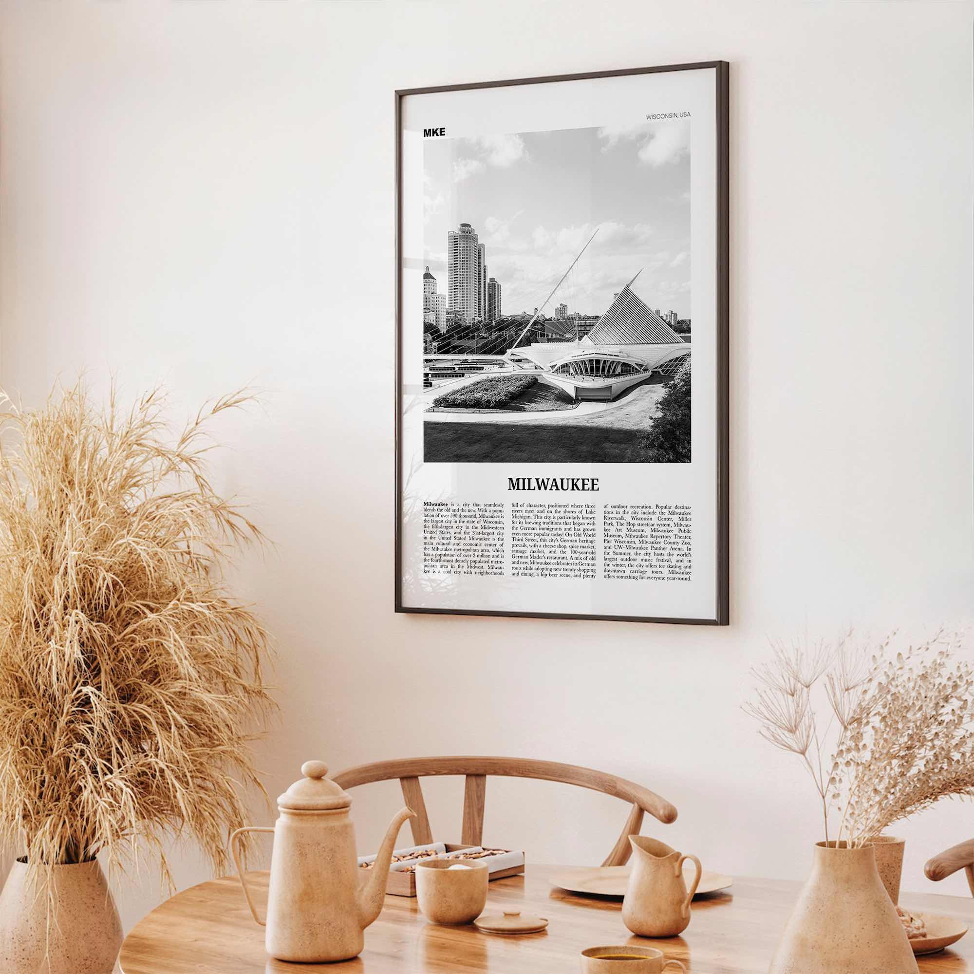 Milwaukee Print Black and White No 1, Milwaukee Wall Art, Milwaukee Poster, Milwaukee Photo, Wisconsin, USA, United States, North America