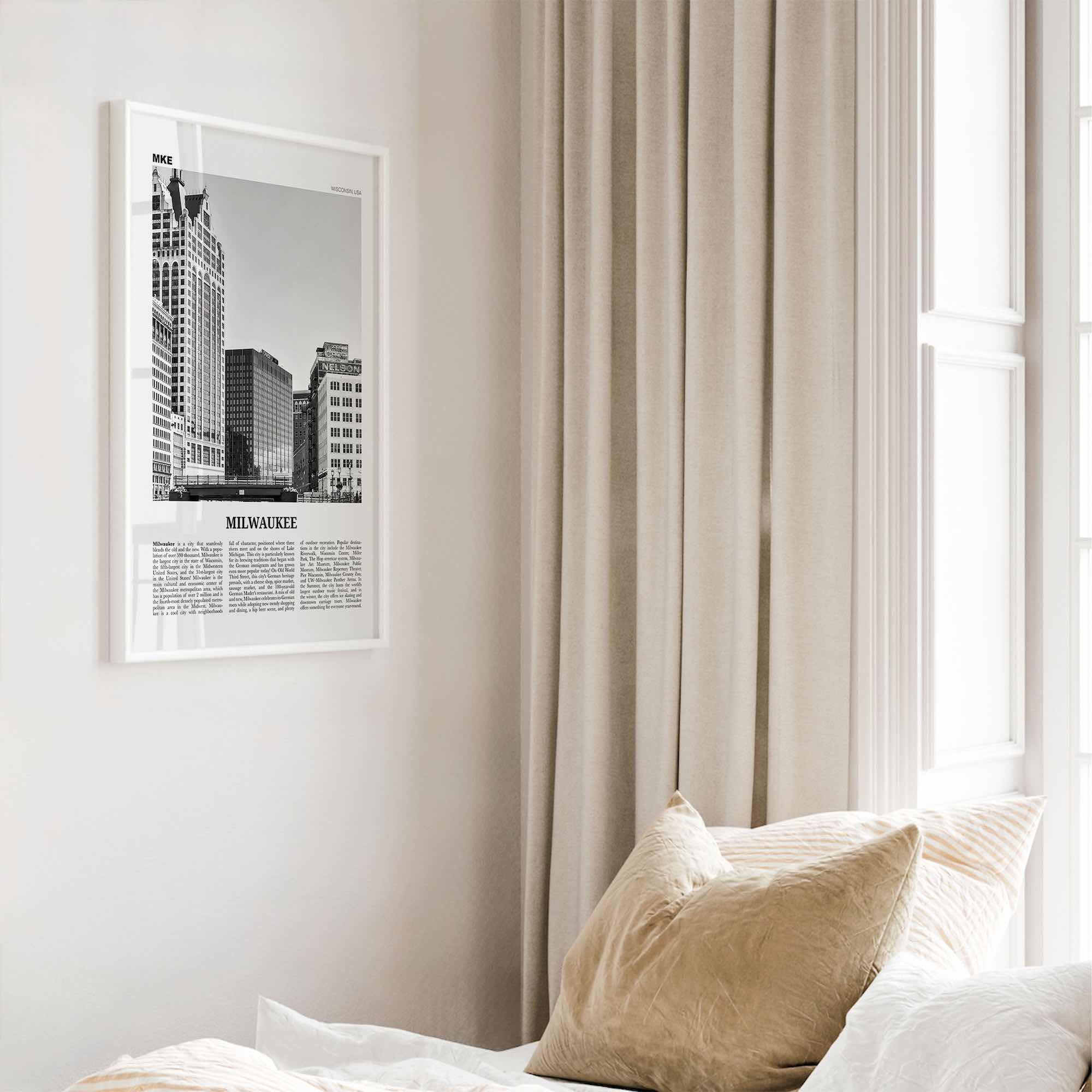 Milwaukee Print Black and White No 2, Milwaukee Wall Art, Milwaukee Poster, Milwaukee Photo, Wisconsin, USA, United States, America