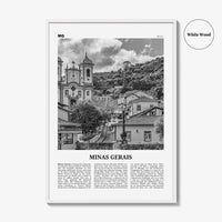 Minas Gerais Print Black and White, Minas Gerais Wall Art, Minas Gerais Poster, Minas Gerais Photo, Minas Gerais Map, Brazil