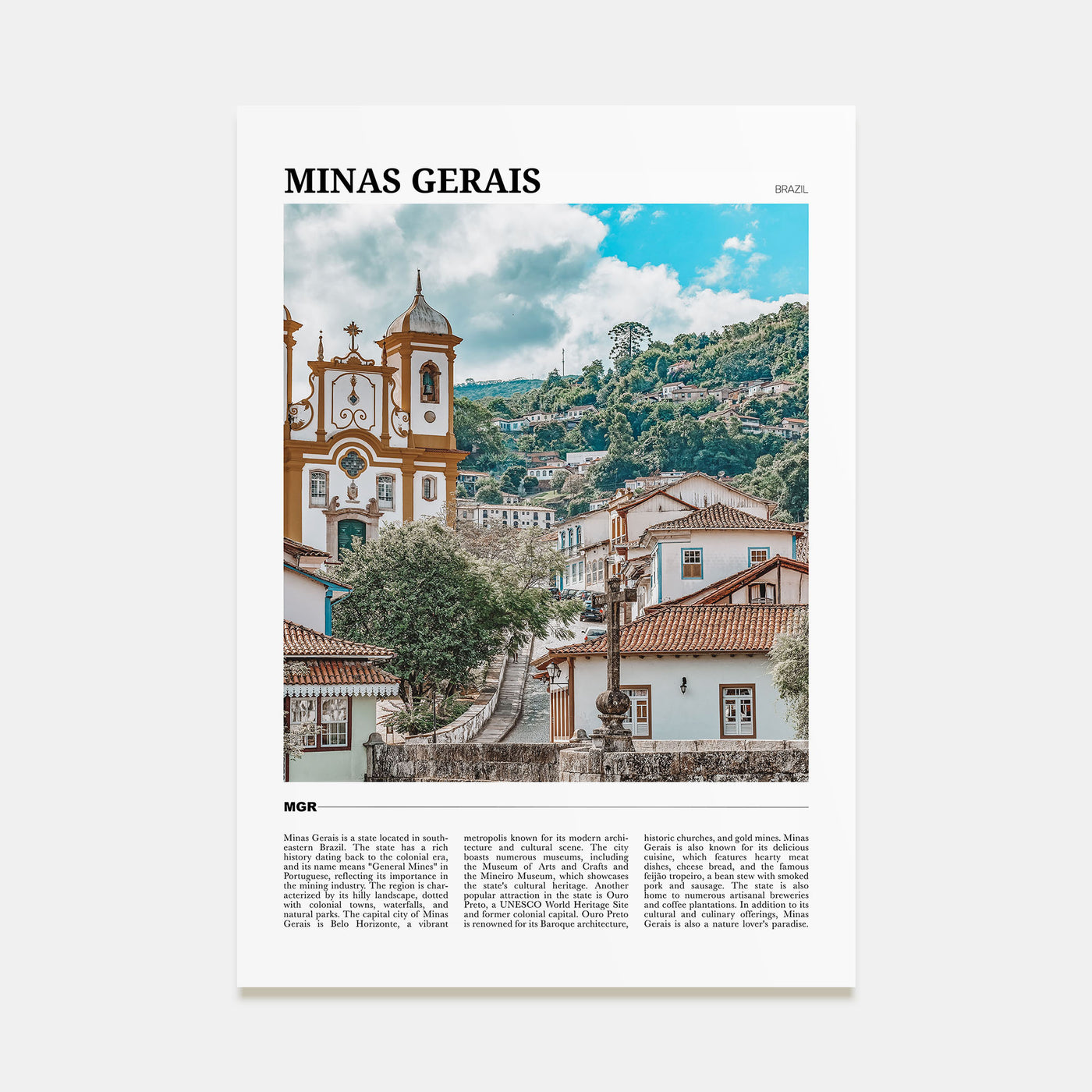 Minas Gerais Travel Color Poster