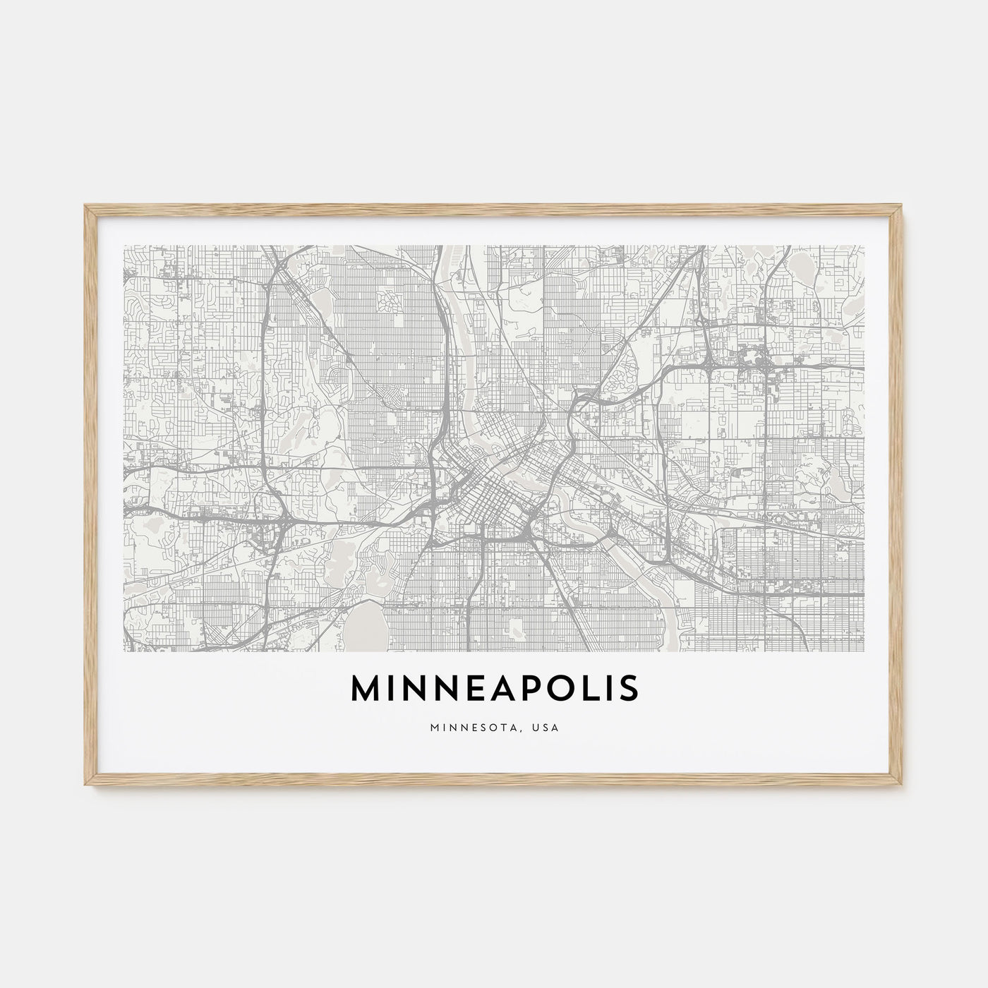 Minneapolis Map Landscape Poster