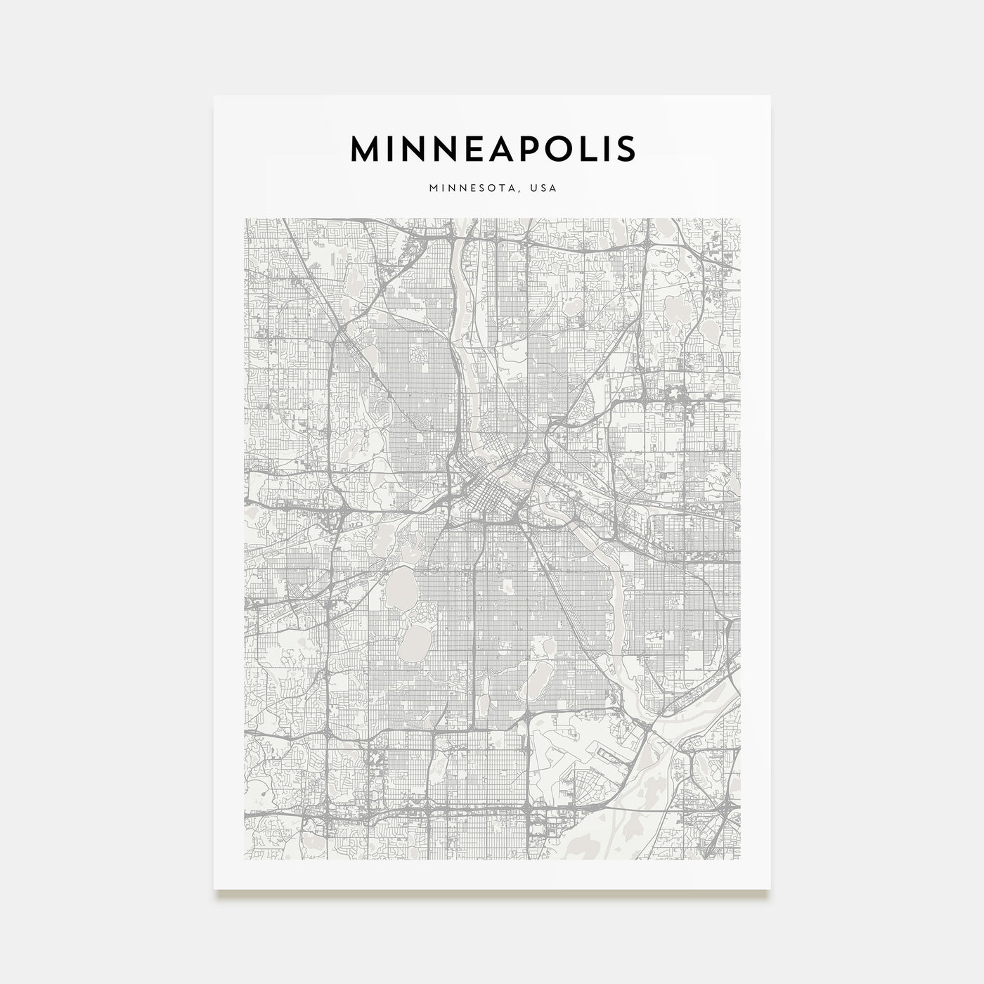 Minneapolis Map Portrait Poster