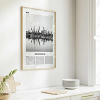 Minneapolis Print Black and White No 1, Minneapolis Wall Art, Minneapolis Poster, Twin Cities Hennepin Minnesota USA United States