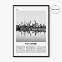 Minneapolis Print Black and White No 1, Minneapolis Wall Art, Minneapolis Poster, Twin Cities Hennepin Minnesota USA United States