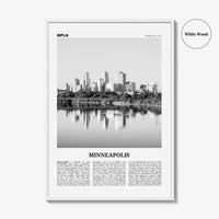Minneapolis Print Black and White No 1, Minneapolis Wall Art, Minneapolis Poster, Twin Cities Hennepin Minnesota USA United States