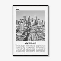 Minneapolis Print Black and White No 2, Minneapolis Wall Art, Minneapolis Poster, Twin Cities Hennepin Minnesota USA United States