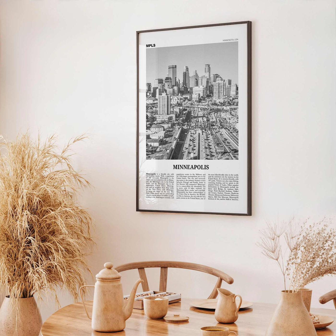Minneapolis Print Black and White No 2, Minneapolis Wall Art, Minneapolis Poster, Twin Cities Hennepin Minnesota USA United States