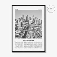 Minneapolis Print Black and White No 2, Minneapolis Wall Art, Minneapolis Poster, Twin Cities Hennepin Minnesota USA United States