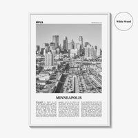 Minneapolis Print Black and White No 2, Minneapolis Wall Art, Minneapolis Poster, Twin Cities Hennepin Minnesota USA United States