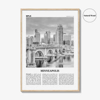 Minneapolis Print Black and White No 3, Minneapolis Wall Art, Minneapolis Poster, Twin Cities Hennepin Minnesota USA United States