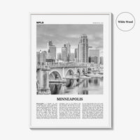 Minneapolis Print Black and White No 3, Minneapolis Wall Art, Minneapolis Poster, Twin Cities Hennepin Minnesota USA United States