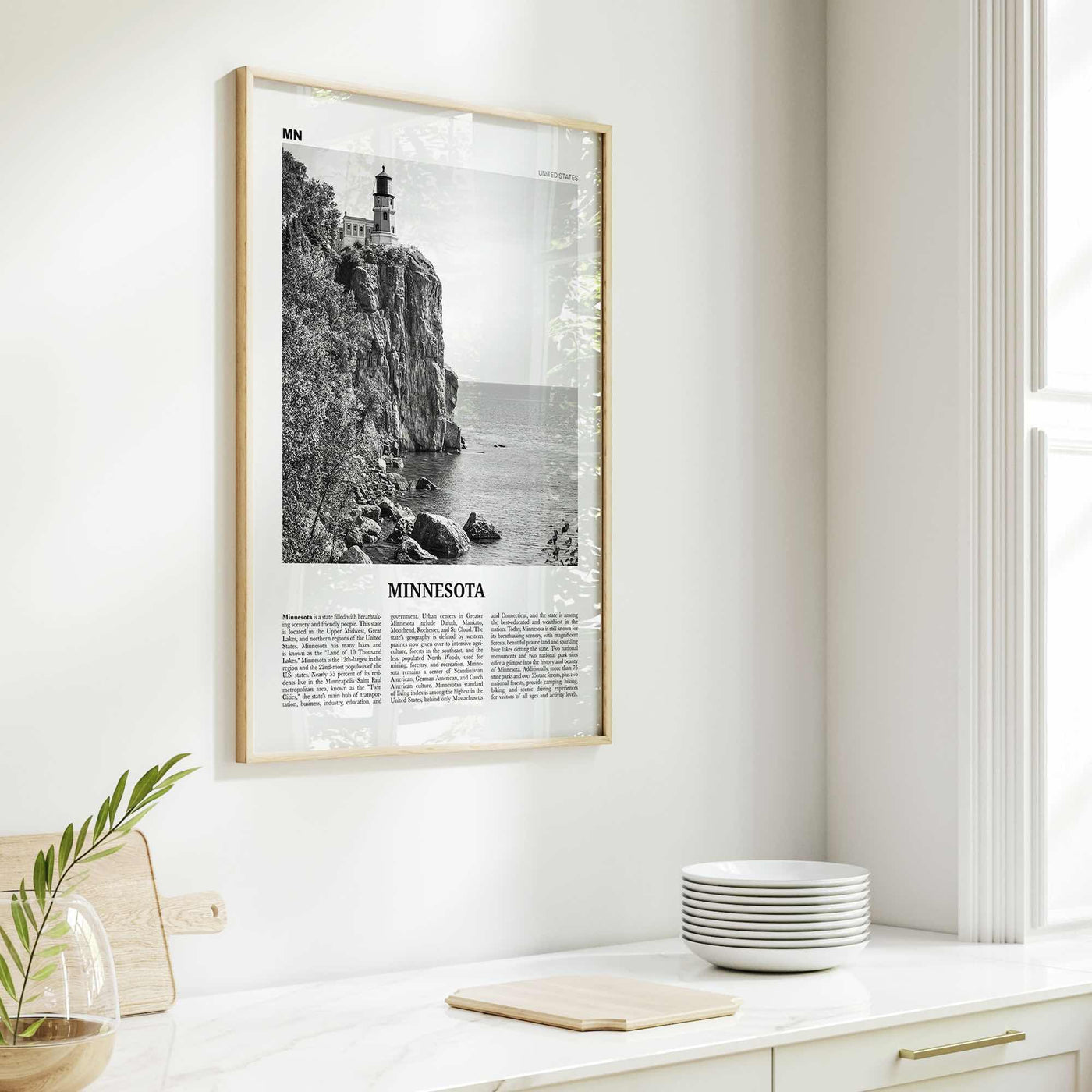 Minnesota Print Black and White No 1, Minnesota Wall Art, Minnesota Poster, Minnesota Photo, USA, United States, North America