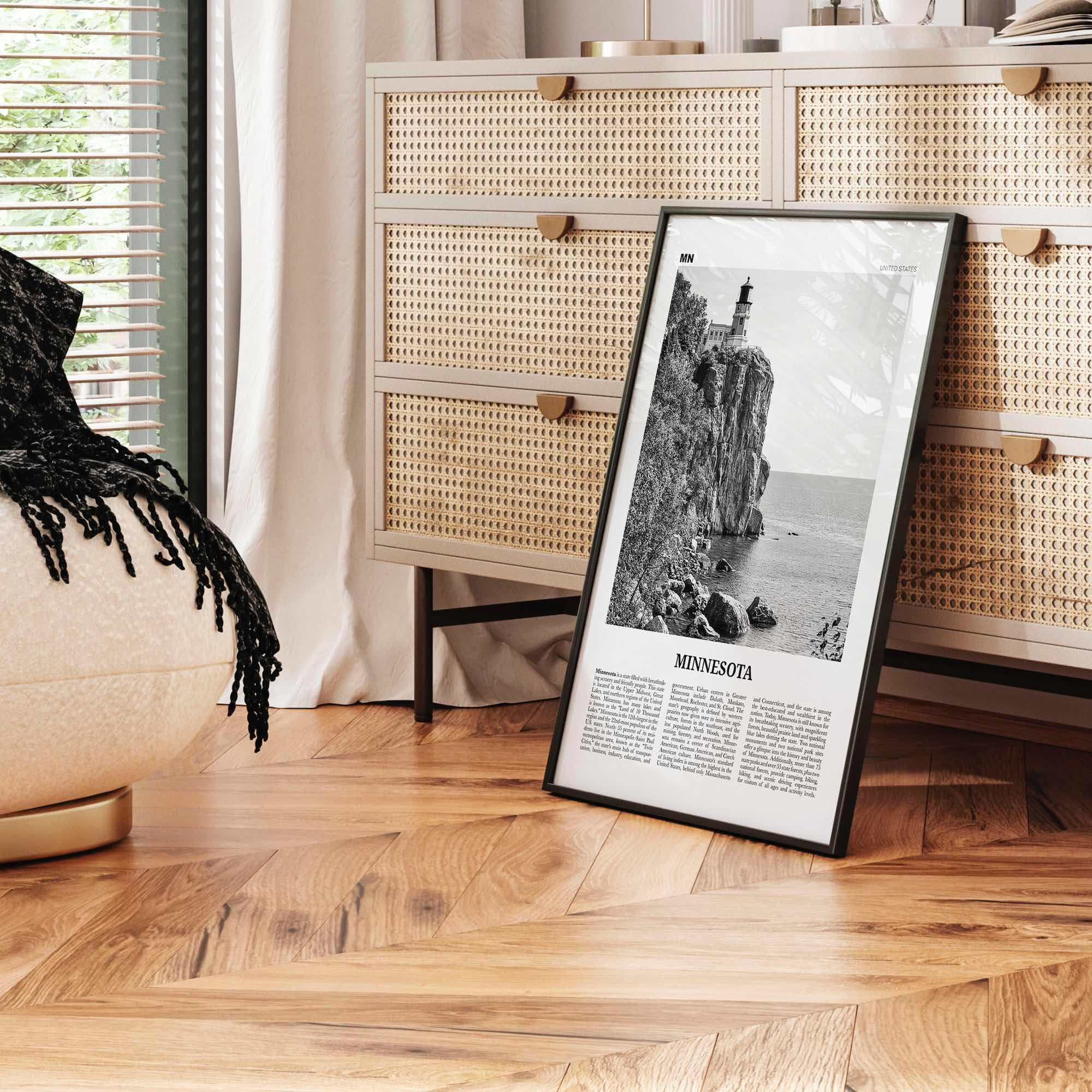 Minnesota Print Black and White No 1, Minnesota Wall Art, Minnesota Poster, Minnesota Photo, USA, United States, North America