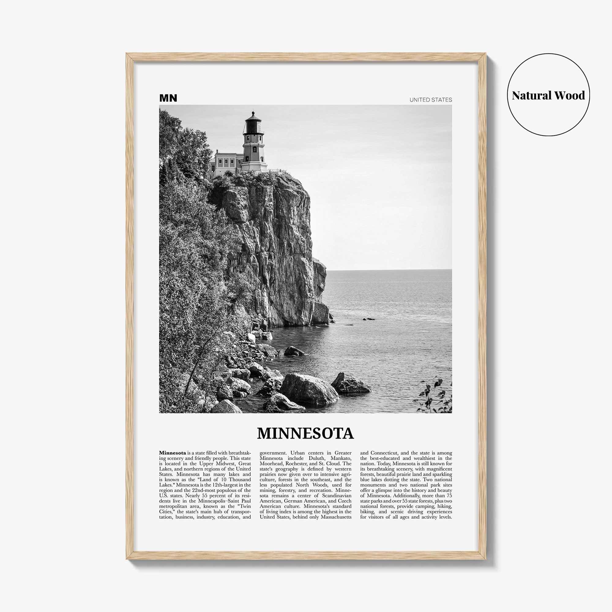 Minnesota Print Black and White No 1, Minnesota Wall Art, Minnesota Poster, Minnesota Photo, USA, United States, North America