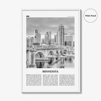 Minnesota Print Black and White No 2, Minnesota Wall Art, Minnesota Poster, Minnesota Photo, Minnesota Wall Décor, Minnesota Map, USA