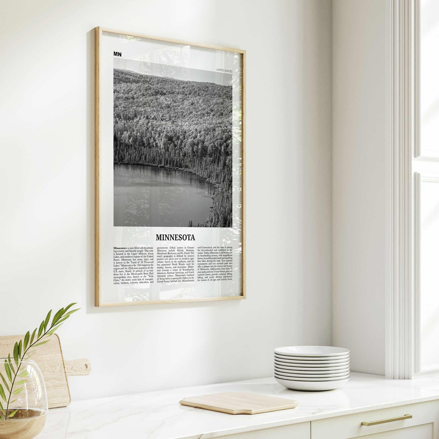 Minnesota Print Black and White No 3, Minnesota Wall Art, Minnesota Poster, Minnesota Photo, Minnesota Wall Décor, Minnesota Map