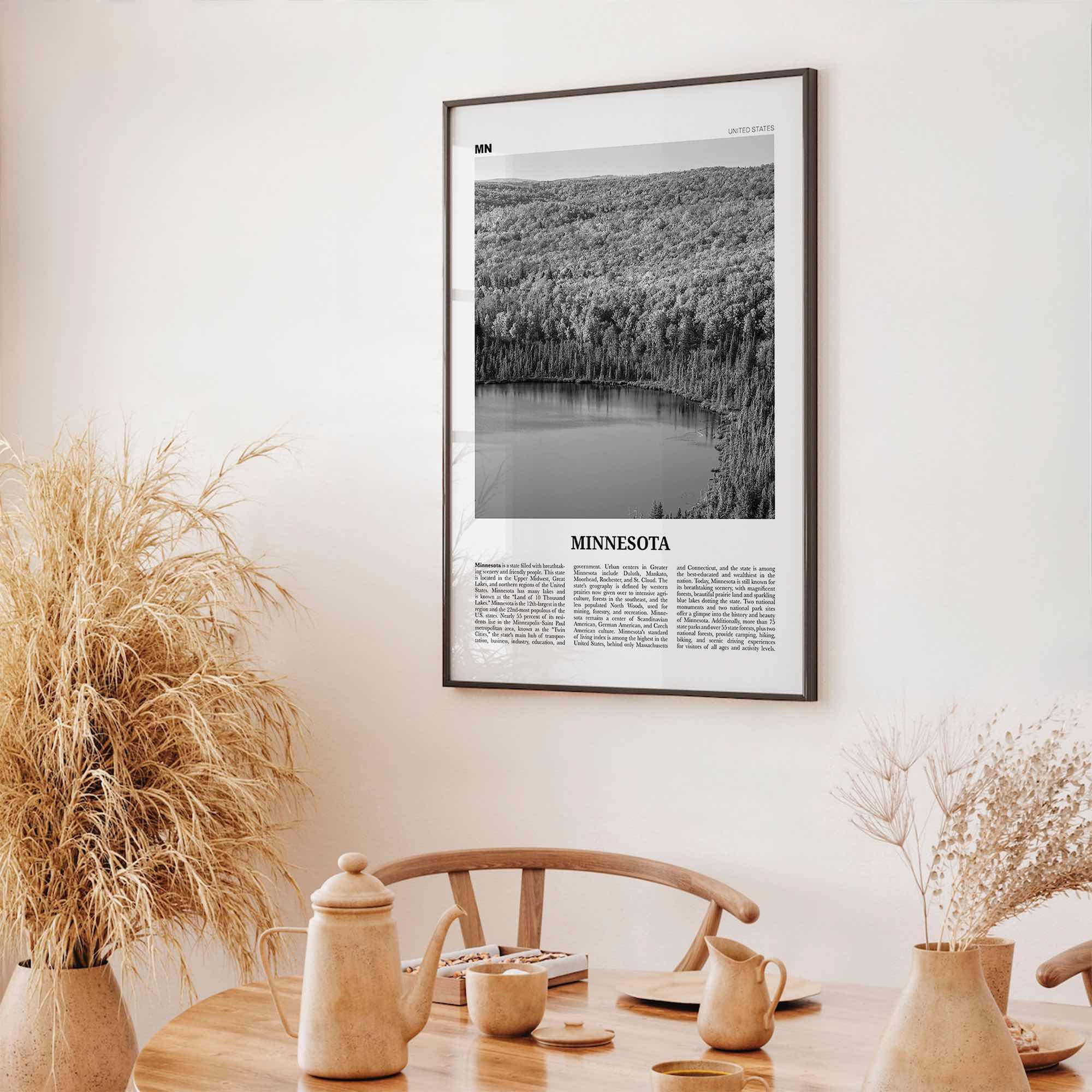 Minnesota Print Black and White No 3, Minnesota Wall Art, Minnesota Poster, Minnesota Photo, Minnesota Wall Décor, Minnesota Map