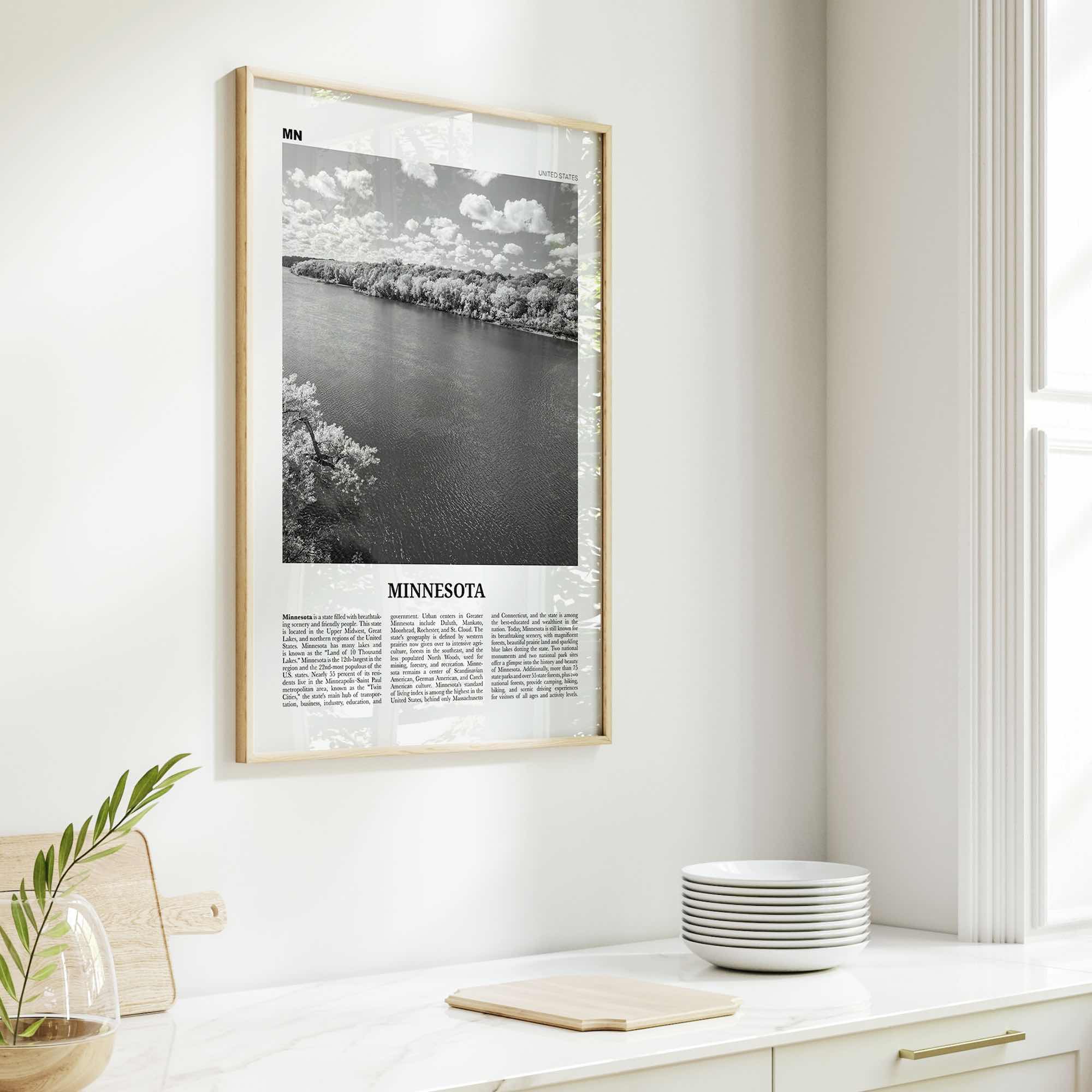 Minnesota Print Black and White No 4, Minnesota Wall Art, Minnesota Poster, Minnesota Photo, Minnesota Wall Décor, Minnesota Map