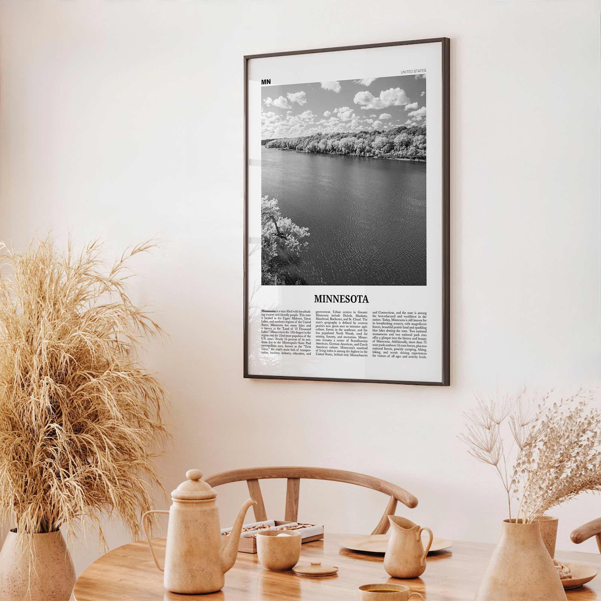 Minnesota Print Black and White No 4, Minnesota Wall Art, Minnesota Poster, Minnesota Photo, Minnesota Wall Décor, Minnesota Map