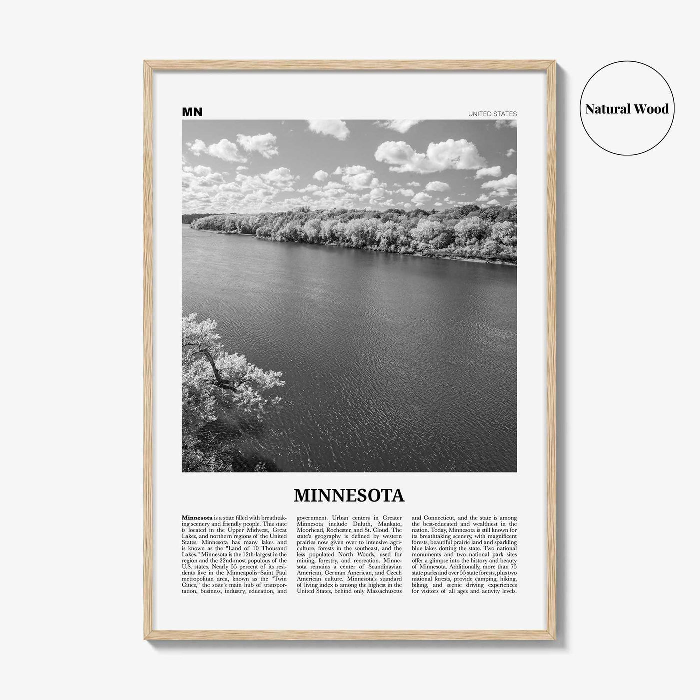 Minnesota Print Black and White No 4, Minnesota Wall Art, Minnesota Poster, Minnesota Photo, Minnesota Wall Décor, Minnesota Map