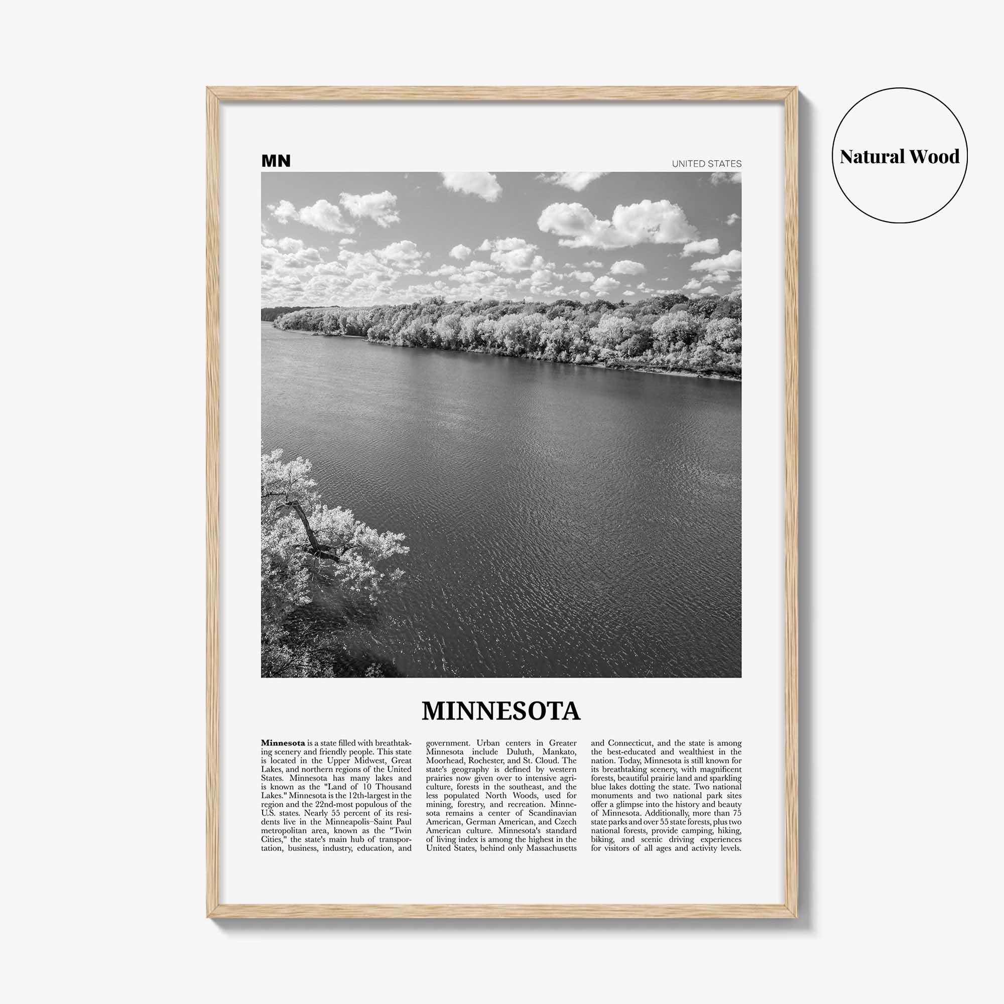 Minnesota Print Black and White No 4, Minnesota Wall Art, Minnesota Poster, Minnesota Photo, Minnesota Wall Décor, Minnesota Map