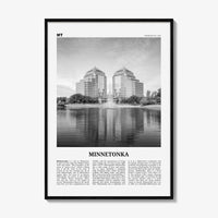 Minnetonka Print Black and White, Minnetonka Wall Art, Minnetonka Poster, Minnetonka Photo, Minnetonka Décor, Minnetonka Map, Minnesota, USA