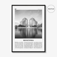 Minnetonka Print Black and White, Minnetonka Wall Art, Minnetonka Poster, Minnetonka Photo, Minnetonka Décor, Minnetonka Map, Minnesota, USA
