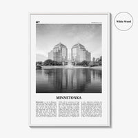 Minnetonka Print Black and White, Minnetonka Wall Art, Minnetonka Poster, Minnetonka Photo, Minnetonka Décor, Minnetonka Map, Minnesota, USA