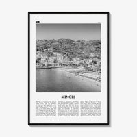 Minori Print Black and White, Minori Wall Art, Minori Poster, Minori Photo, Minori Wall Décor, Minori Map, Italy