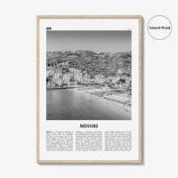 Minori Print Black and White, Minori Wall Art, Minori Poster, Minori Photo, Minori Wall Décor, Minori Map, Italy