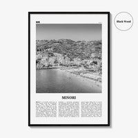 Minori Print Black and White, Minori Wall Art, Minori Poster, Minori Photo, Minori Wall Décor, Minori Map, Italy