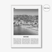 Minori Print Black and White, Minori Wall Art, Minori Poster, Minori Photo, Minori Wall Décor, Minori Map, Italy