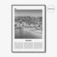 Minori Print Black and White, Minori Wall Art, Minori Poster, Minori Photo, Minori Wall Décor, Minori Map, Italy