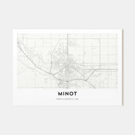 Minot Map Landscape Poster