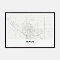 Minot Map Landscape Poster