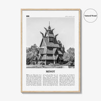 Minot Print Black and White, Minot Wall Art, Minot Poster, Minot Photo, Minot Wall Décor, Minot Map, North Dakota, USA