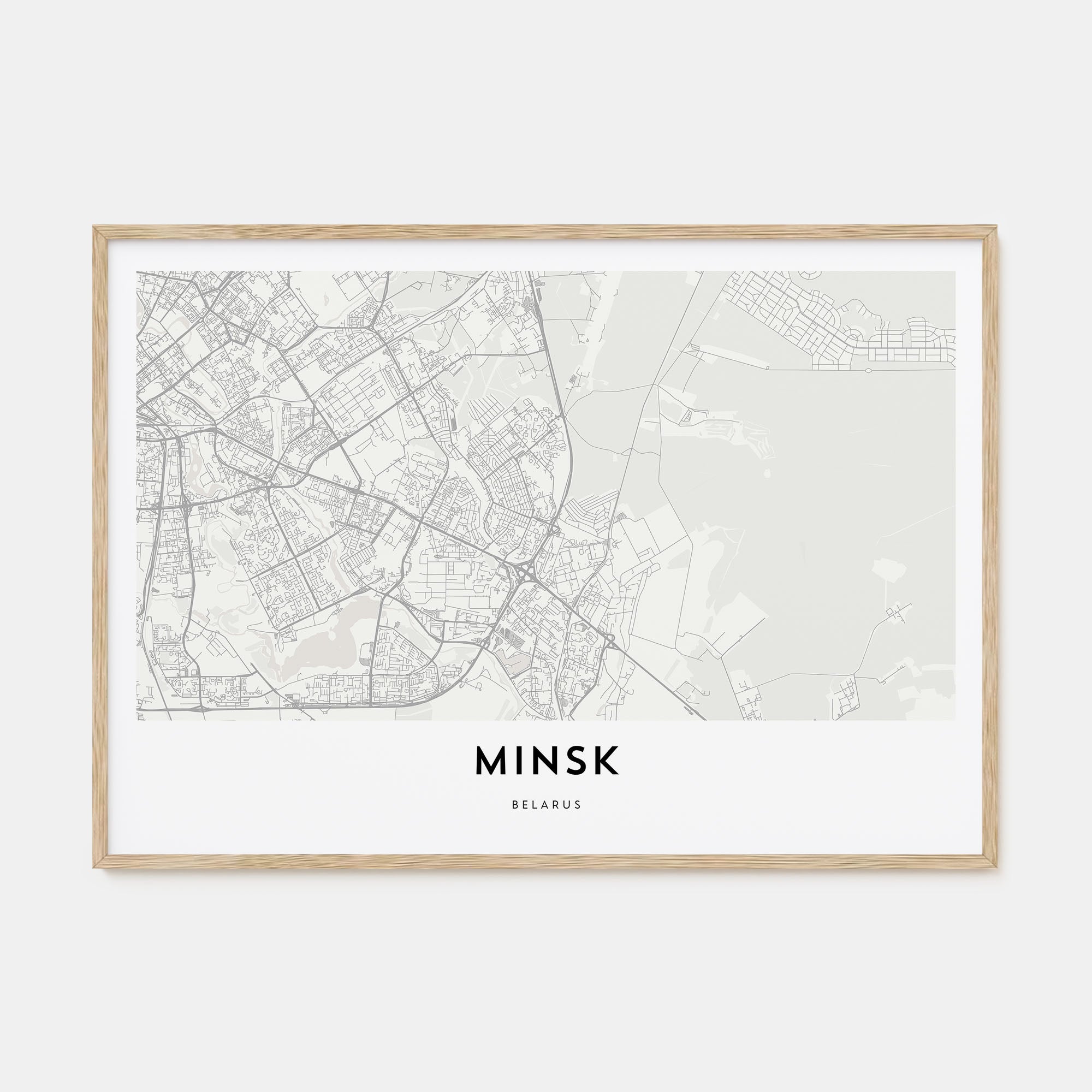 Minsk Map Landscape Poster