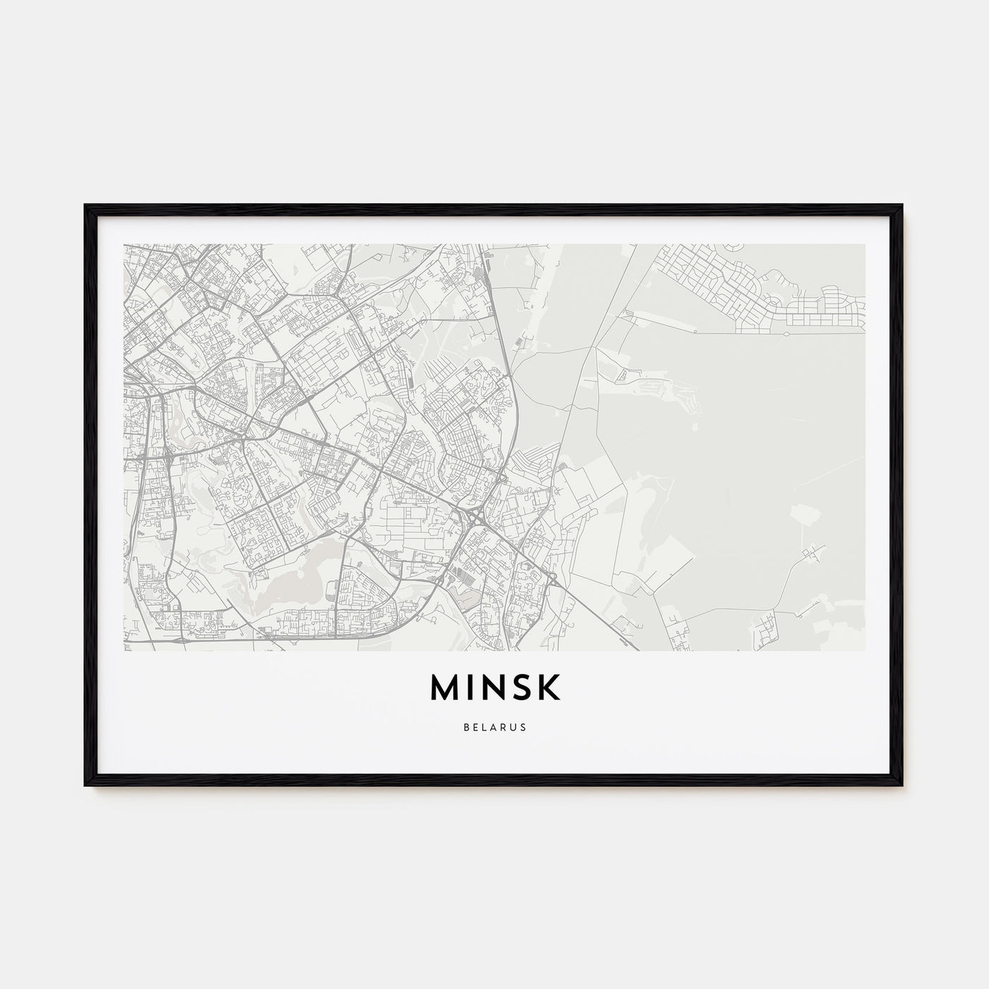 Minsk Map Landscape Poster