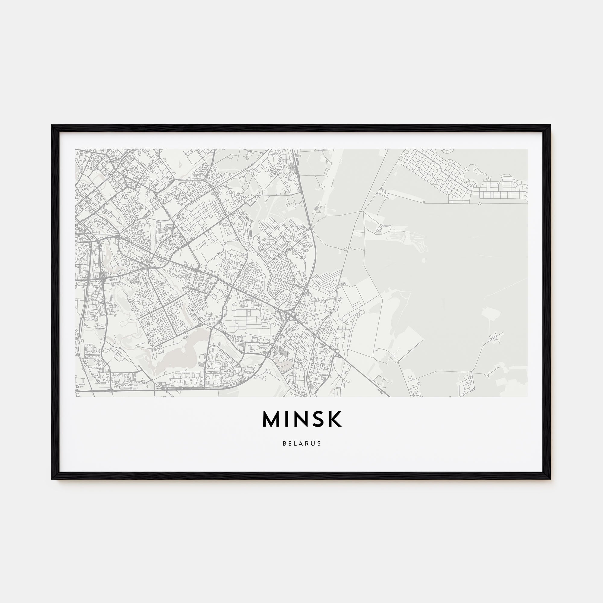 Minsk Map Landscape Poster