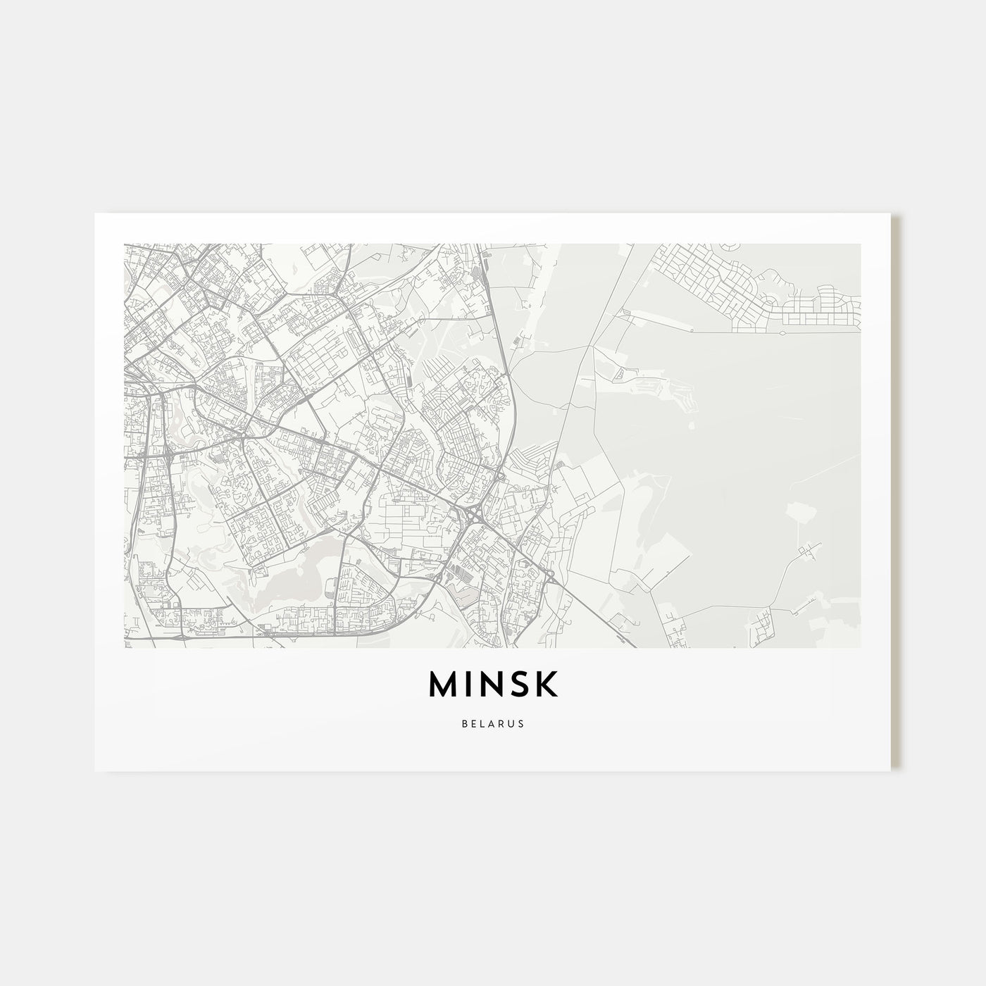 Minsk Map Landscape Poster