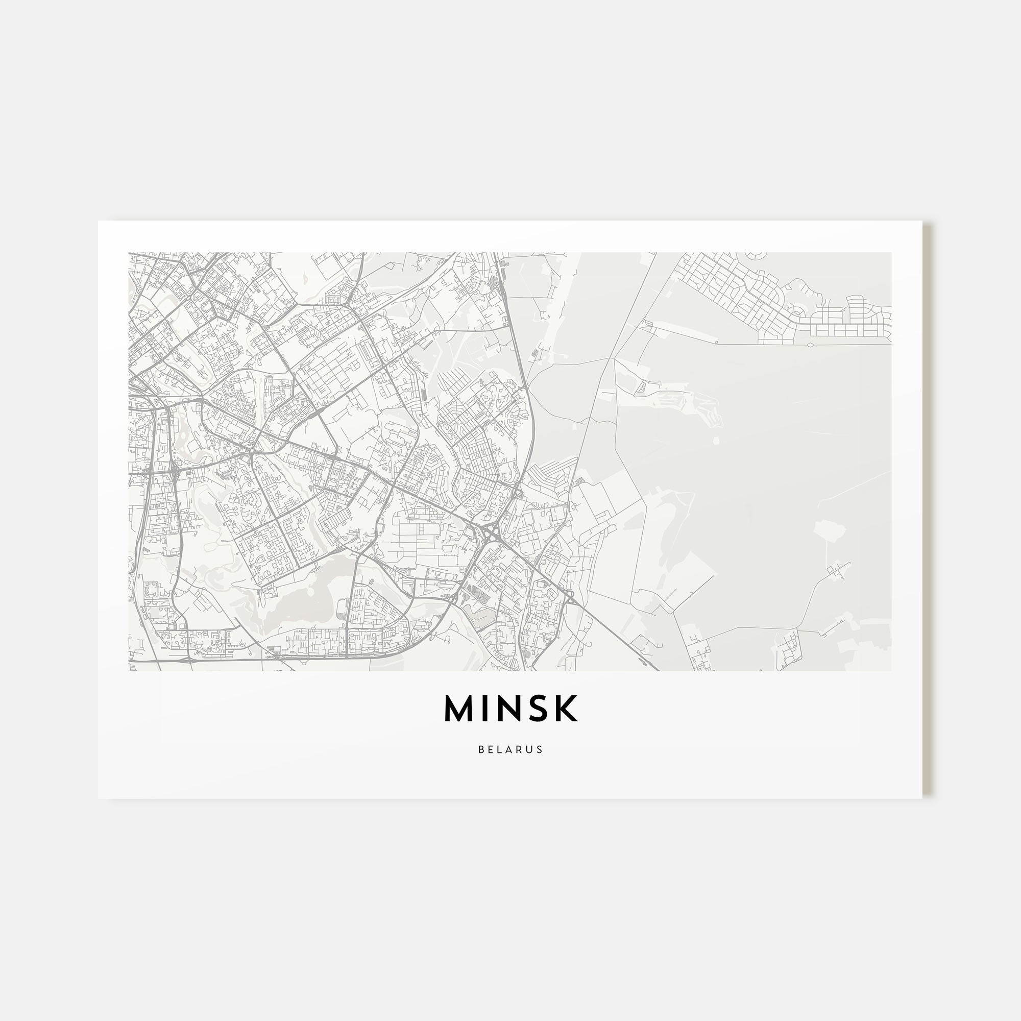 Minsk Map Landscape Poster