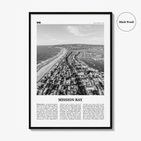 Mission Bay Print Black and White, Mission Bay Wall Art, Mission Bay Poster, Mission Bay Photo, Mission Bay Wall Décor, Mission Bay Map,